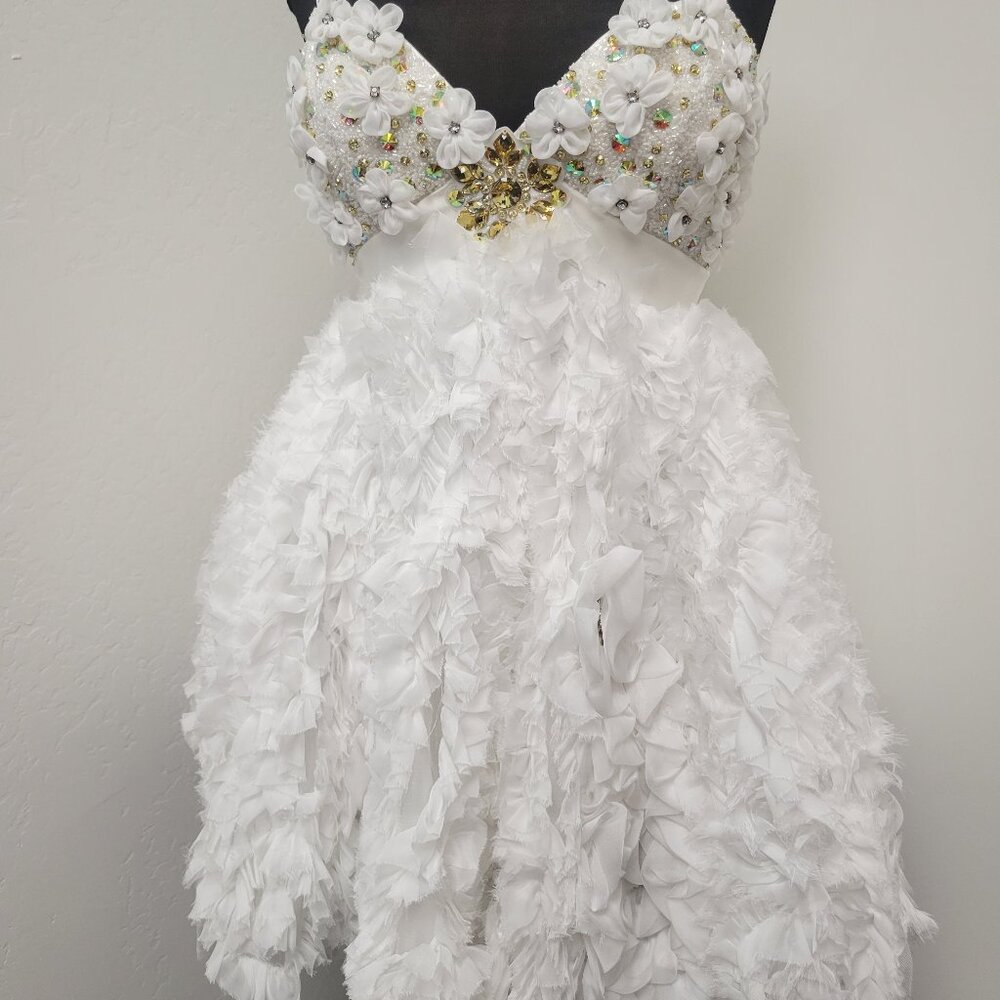 Vintage Ruffled Cocktail Dress by Terani Couture